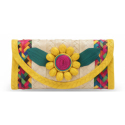 Cartera de Palma con Flor Amarilla