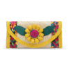 Palm Leaf Clutch with Flower Yellow