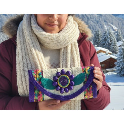 Cartera de Palma con Flor Lila