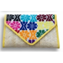 Palmblatt-Brieftasche mit Stoff 3