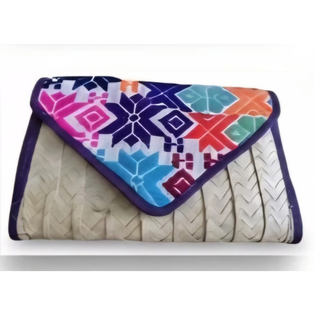 Cartera de palma con tela 5