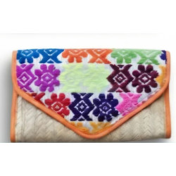 Cartera de palma con tela 6