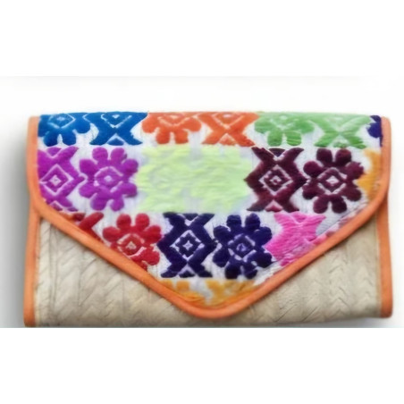 Cartera de palma con tela 6