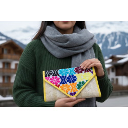 Palmblatt-Brieftasche mit Stoff 3