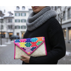 Palmblatt-Brieftasche mit Stoff 4