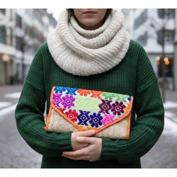 Cartera de palma con tela 6