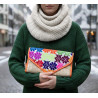Cartera de palma con tela 6