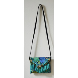 Hand-embroidered fabric bag