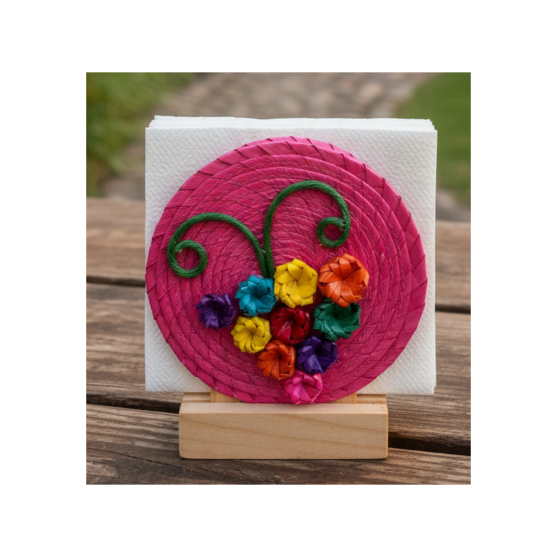 Palm leaf napkin holder 4