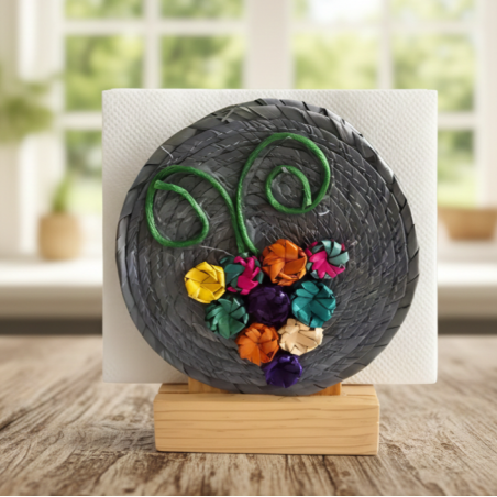 Palm leaf napkin holder 5