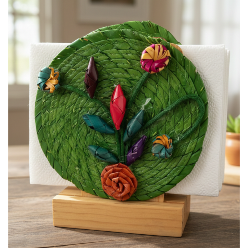 Palm leaf napkin holder 8