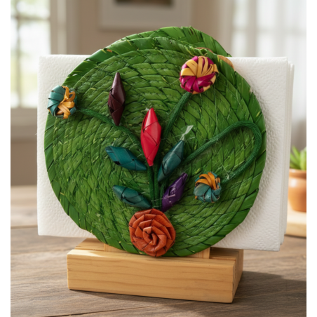 Palm leaf napkin holder 8