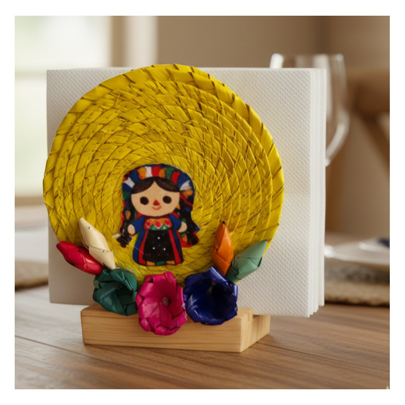Palm leaf napkin holder 9