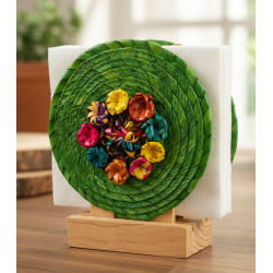 Palm leaf napkin holder 10