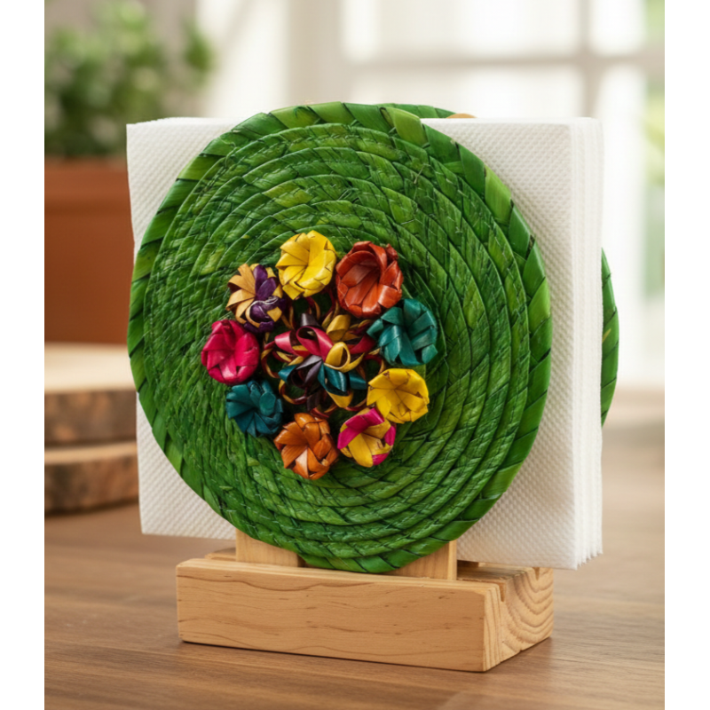 Palm leaf napkin holder 10